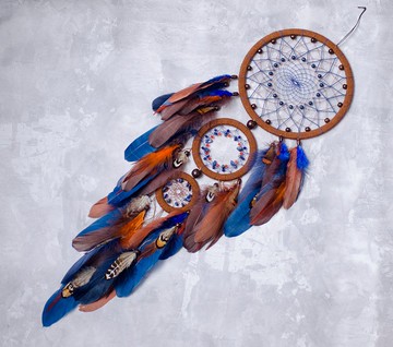 帶青金石的大型壁掛捕夢網 ไพฑูรย์จับฝัน