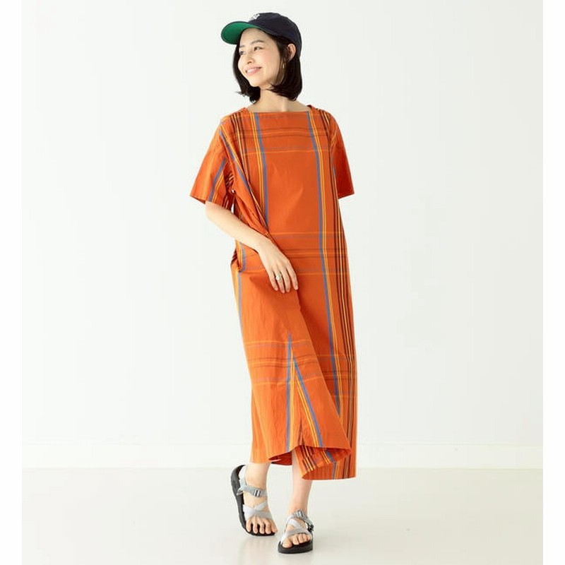 ビームス ウィメン Beams Women Beams Boy ビッグ タータン チェック ボートネック ショートスリーブ ワンピース 通販 Lineポイント最大1 0 Get Lineショッピング