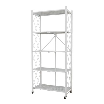 【dayneeds】[免安裝]五層折疊角鋼貨架五層_白