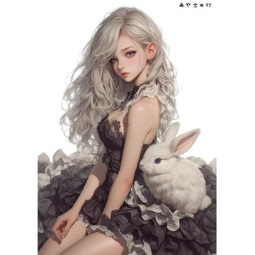 【3 月新品 2】07-095-0104 人物貼紙 動物與女孩風蕾絲
