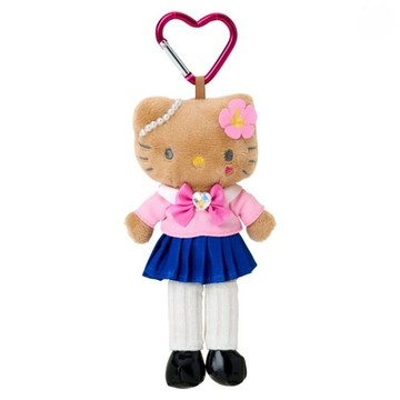 【震撼精品百貨】Hello Kitty_凱蒂貓~日本Sanrio三麗鷗 KITTY絨毛長腿玩偶吊飾-黑皮高校*99142