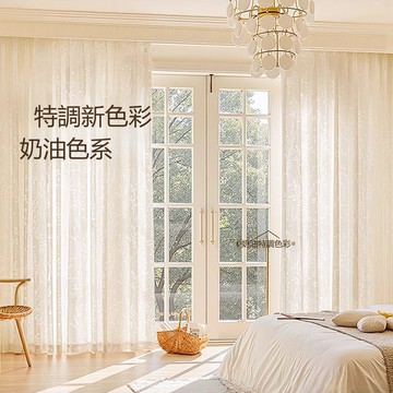 【台灣公司 可打統編】2025新款蝴蝶紗簾網紅夢幻窗簾透光不透人白色飄窗陽臺窗紗白紗 y8181