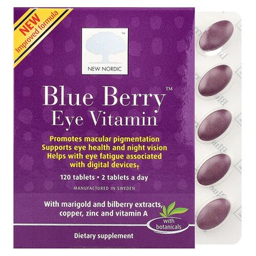 New Nordic, Blue Berry™，眼部維生素，120 片