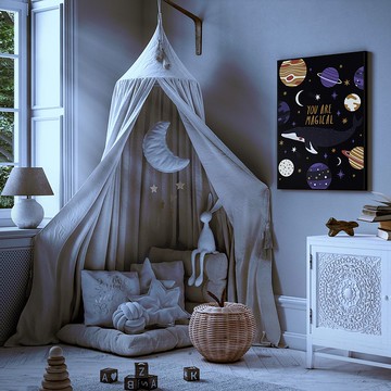 童年無限 - 鯨魚星球太空插畫掛畫/送禮小物/兒童房裝飾畫