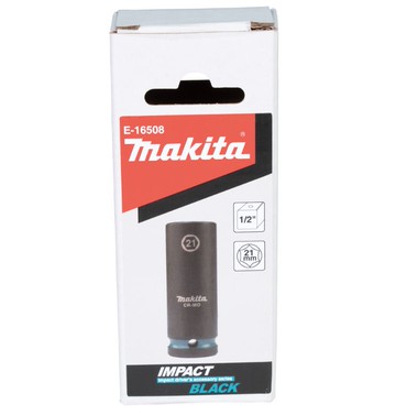 MAKITA 牧田 E-16508 黑色套筒扳手 1/2" 21mm 動力 衝擊深套筒 套筒 車用 維修 四分套筒