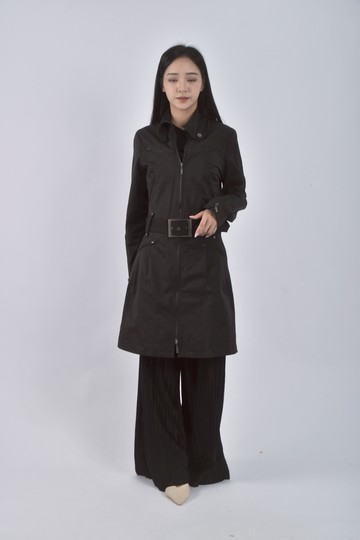 (S) tiffany棉質長板灰色綁帶外套