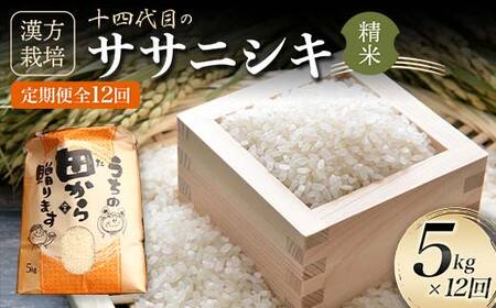 令和5年産 漢方栽培 十四代目のササニシキ 5kg（精米）全12回 米 お米 おこめ 山形県 新庄市 F3S-1702