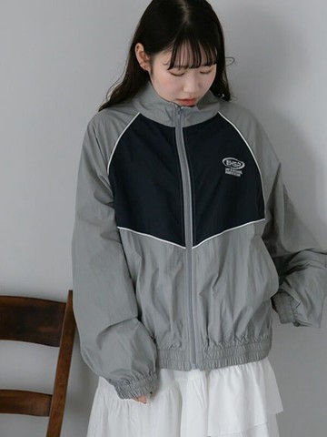 運動風尼龍高領拉鍊外套(0F000492710) - ehka sopo