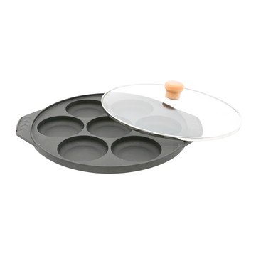 MT.CEDAR 杉山金屬 7格鬆餅烤盤附玻璃蓋 KS-2944 鋁合金材質 日本製造  1個  270mm