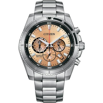 CITIZEN Chronograph 紳男計時手錶 百貨周年慶-銅色面/44mm AN8200-50X