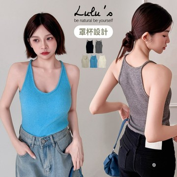 LULUS/美式羅紋深V罩杯BRATOP背心５色【A01260715】胸墊螺紋背心 260819