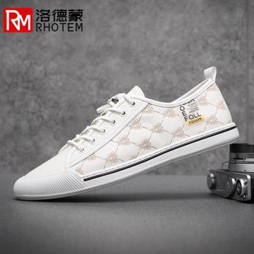 小眾高端品牌真皮小白鞋男潮流夏季新款設計感男士一腳蹬輕便板鞋