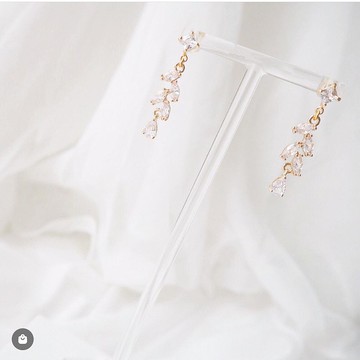 新娘耳環 新娘耳夾 生日禮物 樹葉 優雅 耳環 耳夾 客製化 定制