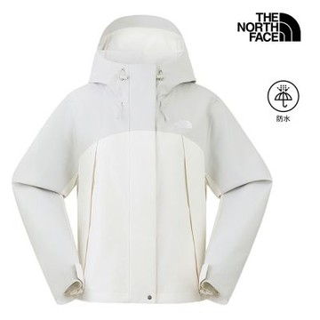 【The North Face 官方旗艦】北面女款白色DRYVENT防水連帽衝鋒衣｜8J6XTBH