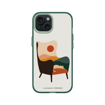 iPhone 15 Clear 憂墨綠 - ilovedoodle (Lim Heng Swee) - Cat Landscape - Chair 貓咪椅子