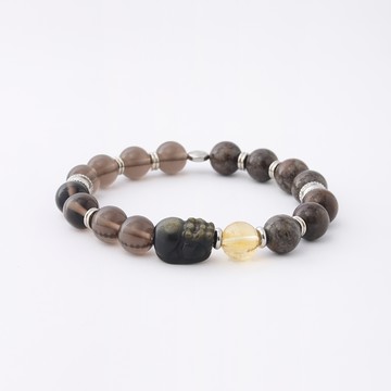 貔貅 | 金曜石 冰曜石 咖啡雪花石 黃塔晶 | 男款水晶手鍊