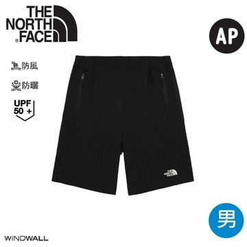 【The North Face 男 機能皺褶防風短褲-AP《黑》】8BWP/戶外休閒/日常穿搭/登山