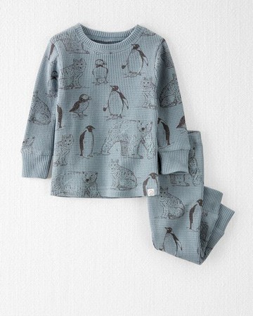 Baby Arctic Print Waffle Knit Pajamas Set