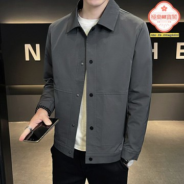 【抗皺修身】男士夾克 春秋外套 工裝夾克 翻領夾克 青年夾克 輕熟風設計 耐磨面料 多口袋工裝風 通勤休閒百搭