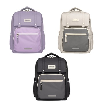 【IMPACT】怡寶 莫蘭迪色系列經典學院護脊書包-麥田米/柔霧紫/曜石黑 /個 IM00508