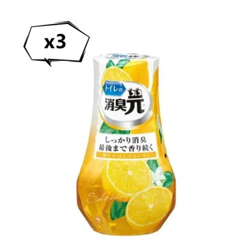【小林製藥】浴廁消臭元空氣芳香劑---清爽檸檬400ml *3