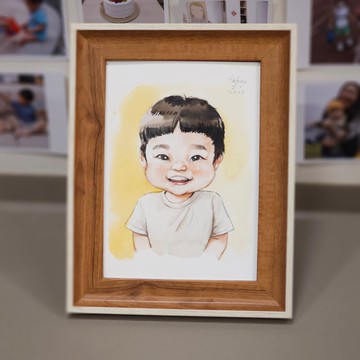 【伊森肖像畫】BABY/親子/家庭人像畫似顏繪 (7吋/相框需另購)