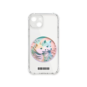 iPhone 15 殼 TRON IPhone 15 可愛紙雕柴犬  載具 四角防摔殼 手機殼