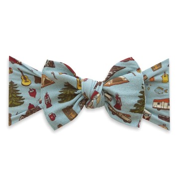 美國baby bling 純手工超彈/極細緻親膚印花款蝴蝶結髮帶/髮飾_露營樂園(BBRK036)