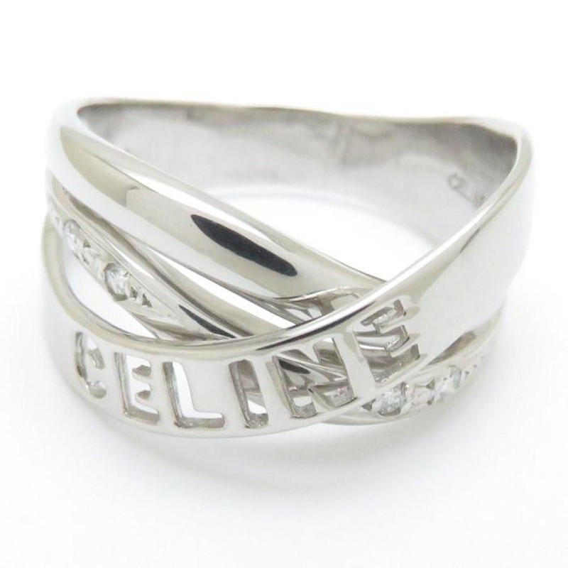 セリーヌ CELINE ダイヤモンドリング ロゴ Pt900 16号 ダイヤモンド ...