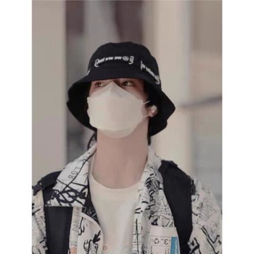 TNT時代少年團劉耀文同款帽子男女春夏季長帶字母漁夫帽遮陽盆帽