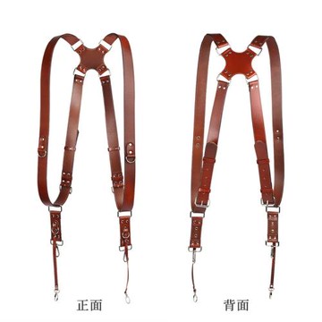 歐美復古雙肩相機背帶意大利進口頭層皮攝影單反減壓肩帶數碼配件