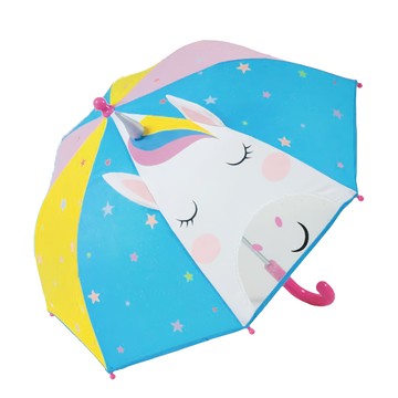 FLOSS & ROCK 3D變色傘  獨角獸 藍色  1支  54x56 cm 展開
