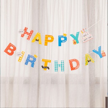 高品質生日串旗 4款 掛旗