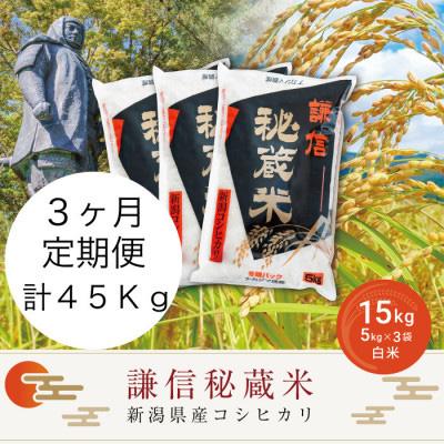 ふるさと納税 上越市 謙信秘蔵米15kg(精米)全3回