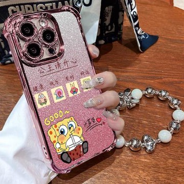 電鍍氣囊適用OPPOA8手機殼創意海綿寶寶oppoa9x簡約可愛A9透明高級保護套