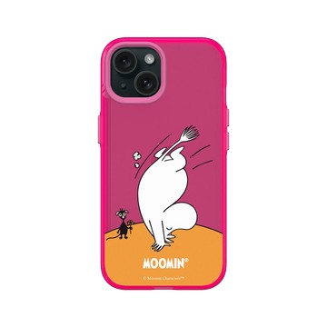iPhone 15 Clear 粉漾桃 - Moomin - 倒立看世界
