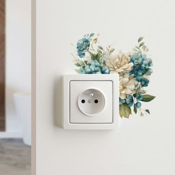 【MR.ZAKKA】創意萬用裝飾貼紙-植物主題 浪漫藍白花朵 居家節慶布置 DIY可移式壁貼 無痕壁貼 牆貼