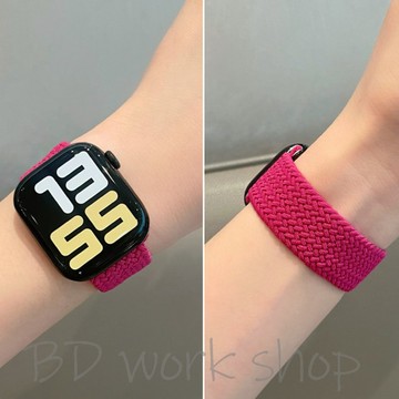 樹莓色 單圈編織錶帶 適用 Apple Watch 11 錶帶 s10 9 8 7 6 5 SE 蘋果手錶錶帶 42mm