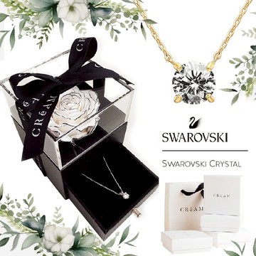 『快速出貨9折』新年送禮❤️【CReAM 】 Regina施華洛世奇鑽飾項鍊+小香風香頌永生花禮盒組 #禮盒 #浪漫送禮 #生日禮盒 #情人禮物 #生日禮物
