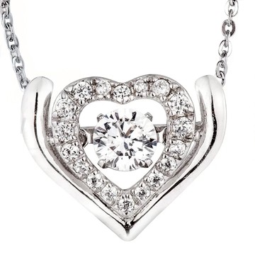 Crossfor Dancing Stone系列 純銀懸浮閃動項鍊  戀愛預言  戀愛預言 銀色