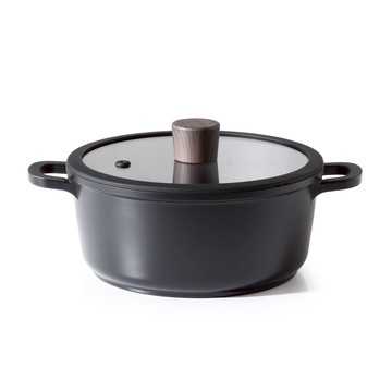 SENSARTE JP-SA-TG4620B 20cm 不沾雙耳桌上鍋 不沾塗層 附鍋蓋 黑色