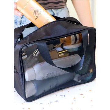 立方收納袋宮廷風大容量手提簡約純色洗漱包便攜化妝品收納化妝包