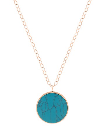 18k Rose Gold Jumbo Ever Disc Necklace in Turquoise