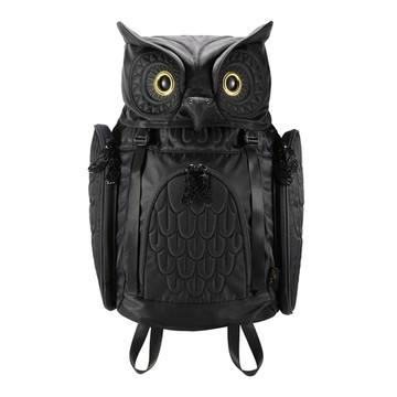 Morn Creations｜正版大角貓頭鷹尼龍後背包 OW-112-BK 黑色 (M)