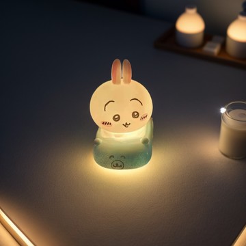 【臺灣出貨】烏薩奇卡通兔兔小夜燈硅膠護眼拍拍臥室睡眠檯燈可愛生日禮物