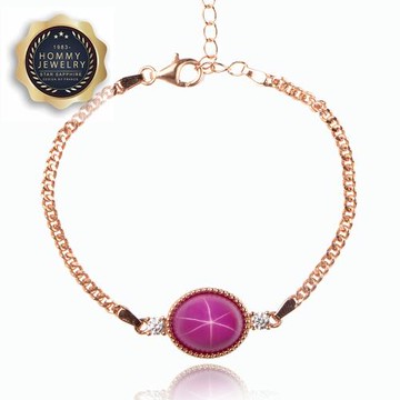 【Hommy Jewelry】紅寶石手鍊(法國星鑽 六道星芒)