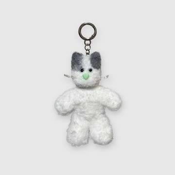 灰混貓咪鑰匙圈