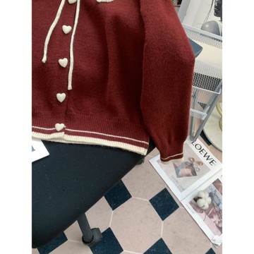 甜美系帶娃娃領披肩毛衣開衫女秋冬穿搭2024新款設計感針織衫外套