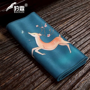 仿古國風古韻高檔茶巾長條茶幾抹布吸水茶水巾中式茶巾泡茶具零配