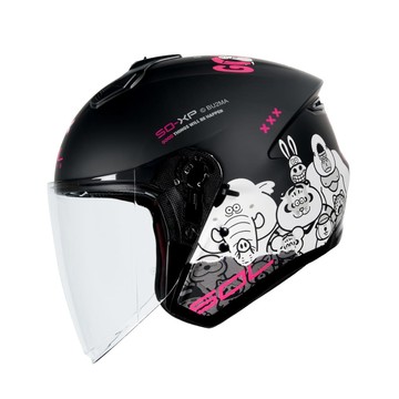 【SOL Helmets】SOL SO-XP 我不是胖虎_消光黑/粉 開放式安全帽